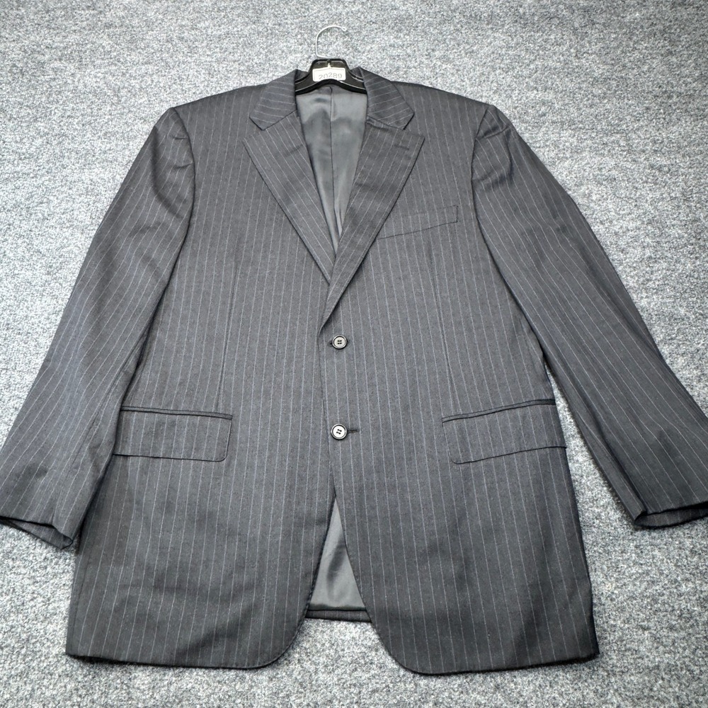 Canali Sport Coat Mens 42R Gray Pinstripe Wool 2 Button Blazer Made in Italy 54